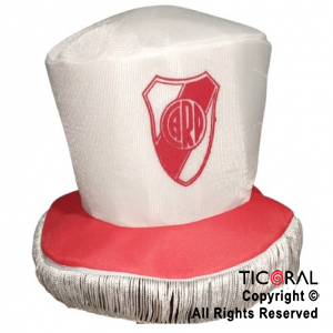 SOMBRERO GALERA FUTBOL RIVER ESCUDO CON FLECOS x 1